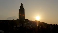 Puesta de sol en la Torre de H�rcules. 