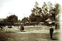 Las fiestas del Carmen, a mediados del siglo XX, en el Campo da Feira, donde hoy est�n los jardines municipales