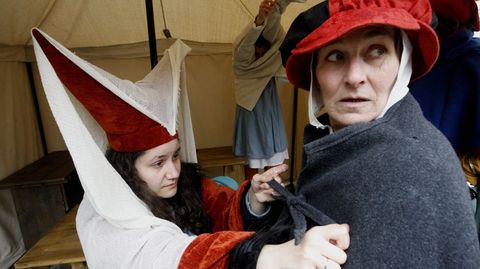 Uno de los puestos de artesan�a para ni�os en la plaza de Espa�a