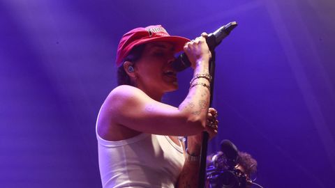 La cantante de Marlena, en un momento del concierto en el Morri�a Fest.
