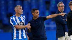 lex Bergantios, junto a Borja Jimnez durante un partido de pretemporada