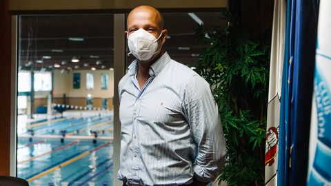 Secundino Gonz�lez, presidente del Club Santa Olaya