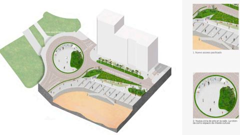 proyecto reforma muro san lorenzo gijon.Ordenaci�n del entorno de la rotonda del Molin�n, que se plantea como una nueva zona de inter�s art�stico