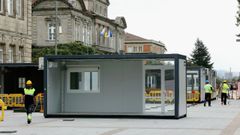 Aulas modulares en el paseo de Montero R�os para dar servicio al IES Valle Incl�n durante las obras en el edificio