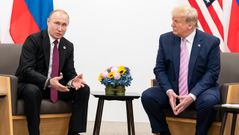 Los presidentesde Rusia y Estados Unidos, durante un encuentro en el ao 2019