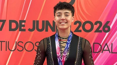El gimnasta del Maniotas vigu�s Unai S�nchez.