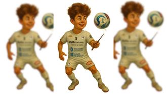 El p&iacute;vot coru&ntilde;&eacute;s de O Parrulo Ferrol Gonzalo Santa Cruz en una caricatura. 