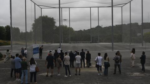 Inauguración de la jaula de drones montada en el campus de Lugo
