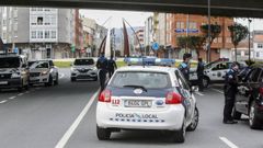 Foto de archivo de un control de la Polic�a Local de Nar�n en la zona de Freixeiro