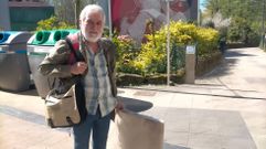 Manuel Est�vez, comisario de la exposici�n, en el Cami�o Portugu�s a su paso por Pontevedra 