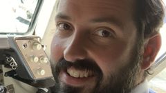 Alejandro Evangelista, en la cabina del avi�n con destino Shangh�i