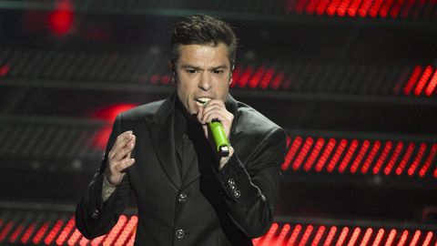 Fedez, durante su actuacin en el festival de Sanremo