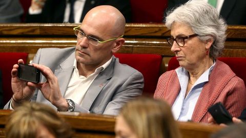 Ral Romeva, junto a Muriel Casals, de Junts pel S.