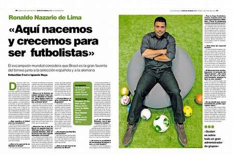 Ronaldo comenta todo lo relacionado con el Mundial en esta publicaci�n que saldr� el s�bado a la venta.