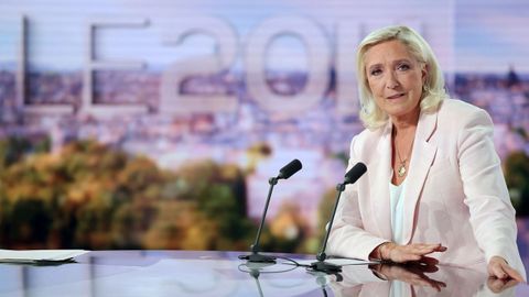 Marine Le Pen, durante su intervenci�n en TF1