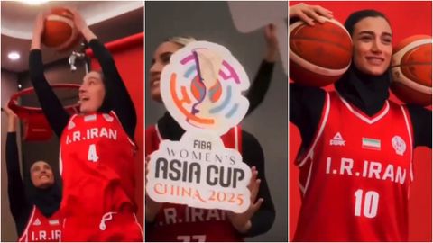 Capturas del vídeo que promocionaba a la selección femenina de baloncesto de Irán en la Copa Asia.