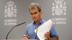 Fernando Sim�n durante la comparecencia del pasado jueves