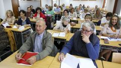Alumnos de la S�nior de Ferrol, en una foto de archivo tomada en octubre del 2019, poco antes de que estallase la crisis sanitaria del covid-19