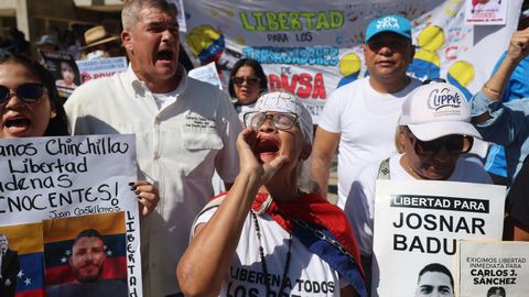 Manifestaci�n en Caracas para exigir la libertad de los presos pol�ticos.
