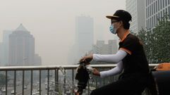 Contaminaci�n en Pek�n. Imagen de archivo. 