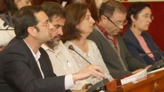 Veloso, Castrill�n, L�pez, Pena y Laso, en una imagen de archivo en el sal�n de plenos de Ferrol