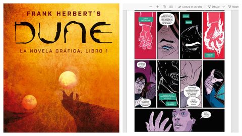 Interior y portada de la adaptaci�n de Dune