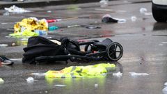 Un carrito de beb� en la zona del atropello m�ltiple de M�nich.