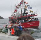 Procesión marítima en Muxía. 
