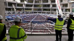 Trabajos para montar la cúpula de Bastiagueiro