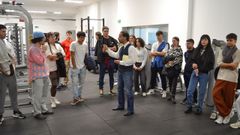 El decano de la Facultade de Ciencias da Educacin e do Deporte de Pontevedra, scar Garca, este mircoles, durante una visita de miembros de la asociacin estatal de alumnado de la titulacin