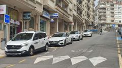 Una de las paradas de taxis en Sanxenxo