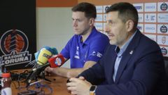 Strahinja Micovic, junto a Charlie Uzal durante su presentaci�n en la sala de prensa del Coliseum.