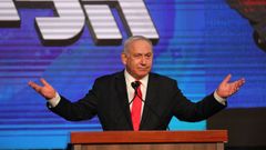 Benjamin Netanyahu, en el �ltimo mitin final de la �ltima campa�a