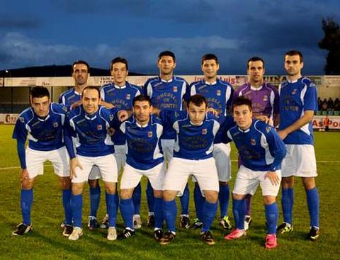 Once inicial de los ponteses en el partido del pasado s�bado frente al Nar�n Balomp�.
