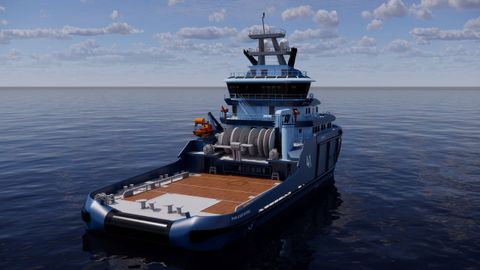 Recreaci�n del remolcador que construir� Gond�n para Noruega