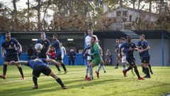 Imagen del partido de la primera vuelta disputado en Barra�a, que acab� con victoria del Boiro.