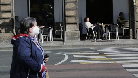 Las terrazas abiertas en la Marina de A Corua