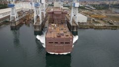 La botadura del flotel, a vista de dron