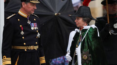 La princesa Ana, a su llegada la ceremonia de coronacin