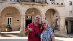 Joaquim y Am�lia en la Plaza Mayor haciendo turismo