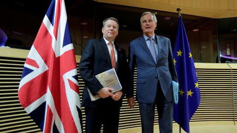 Barnier y Frost, los dos negociadores del �brexit�, en Bruselas
