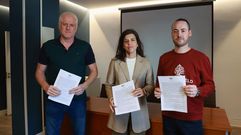 Xos� Lois Pi�eiro, Estefan�a Ramos y Adri�n Romero leyeron el comunicado de N�s Pobra