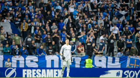 Andriy Lunin, durante el encuentro frente al Tenerife