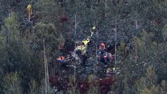 Imagen del lugar en el que se estrell� el helic�ptero en el que viajaba el m�dico gallego