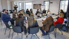 Reuni�n en Bobor�s de los alcaldes y alcaldesas de los nueve concellos ourensanos que participan en el proyecto Re-habita Rural Lab.