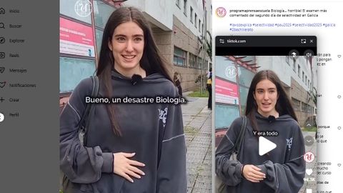 El vdeo realizado tras el examen de Bioloxa de la selectividad 2025 tuvo 1,5 millones de visualizaciones en las redes sociales de Prensa-Escuela