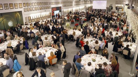 Imagen de archivo de una comida de Navidad de los trabajadores de La Voz de Galicia