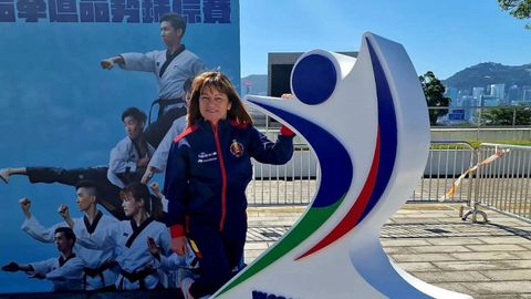 Esperanza Fernndez, en el mundial de Taekundo en Hong Kong