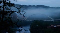 Amanecer ayer�en el�Mirador Volta da Vi�a, Ponte Romano y Balneario (Lugo)