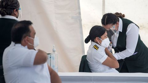 Imagen del 28 de diciembre de la vacunaci�n contra el covid en M�xico